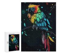 Puzzle 300 PCS pour Adultes Rainbow Parrot on Branch Puzzle Anti-Stress, Jouet pour S'amuser en Famille, Cadeau Anti-Stress 300 PCS