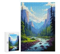 Puzzle 300 PCS pour Adultes Yosemite View Pixel Art Puzzle pour Adultes Jeu Manuel Décoration Murale Aide À Stimuler Le Cerveau 300 PCS