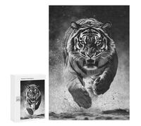 Puzzle 300 PCS Powerful Tiger Running Puzzles pour Adultes - Cadeau d'anniversaire - Jeu Difficile Et Stimulant - Cadeaux