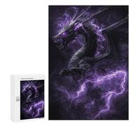 Puzzle 300 PCS Purple Lightning Dragon Puzzles pour Adultes, Jouet, Décoration Murale, Cadeau d'anniversaire, Idéal pour Toute La Famille 300 PCS