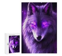 Puzzle 300 PCS Purple Wolf Fantasy Art Print-1 Puzzle pour Adolescents Améliorez Votre Mémoire Entraînez Votre Cerveau Et Vos Mains Jouets Addictifs pour Cultiver La Patience 300 PCS