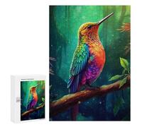Puzzle 300 PCS Rainbow Hummingbird in Amazon Rainforest Puzzles pour Adolescents - Anti-Stress - Défi Éducatif - Idée Cadeau Et Anniversaire Unique 300 PCS