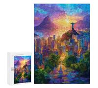 Puzzle 300 PCS Rio De Janeiro Sunset Puzzles pour Adultes - Cadeau d'anniversaire - Jeu Difficile Et Stimulant - Cadeaux