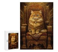 Puzzle 300 PCS Royal Persian Cat Throne-5 Puzzles pour Adolescents - Anti-Stress - Défi Éducatif - Idée Cadeau Et Anniversaire Unique 300 PCS