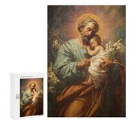 Puzzle 300 PCS Saint Joseph with Baby Jesus Puzzles pour Adolescents - Anti-Stress - Défi Éducatif - Idée Cadeau Et Anniversaire Unique 300 PCS