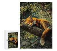 Puzzle 300 PCS Sleeping Fox on A Tree Branch Puzzle Anti-Stress, Jouet Amusant Et Humoristique, Idéal en Cadeau pour Toute La Famille 300 PCS