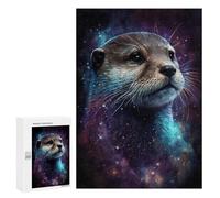 Puzzle 300 PCS Space Otter Art Print Puzzles pour Adultes Améliorent La Mémoire Interaction Parent-Enfant Casse-tête Jeux De Société en Famille 300 PCS