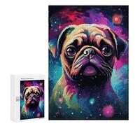 Puzzle 300 PCS Space Pug Cosmic Cute -1 Puzzle pour Adolescents Améliorez Votre Mémoire Entraînez Votre Cerveau Et Vos Mains Jouets Addictifs pour Cultiver La Patience 300 PCS