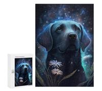 Puzzle 300 PCS Starry Night Labrador Art Print Puzzles pour Adultes - Cadeau d'anniversaire - Jeu Difficile Et Stimulant - Cadeaux