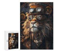 Puzzle 300 PCS Steampunk Lion Animal Puzzles pour Adultes, Jouet, Décoration Murale, Motif À Assembler, Idéal comme Cadeau pour Toute La Famille 300 PCS