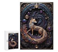 Puzzle 300 PCS Steampunk Red Fox Art Deco Puzzle Anti-Stress, Jouet Amusant Et Humoristique, Idéal en Cadeau pour Toute La Famille 300 PCS