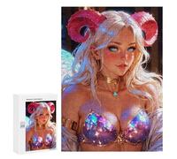Puzzle 300 PCS Stephanie - Stunning Tiefling Girl Puzzles pour Adolescents Course De Vitesse Manuelle Activités Amusantes À La Maison Jeu Stimulant Et Jeu en Famille 300 PCS