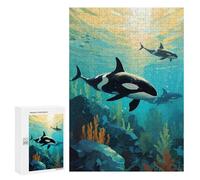 Puzzle 300 PCS The Flock of Orca Puzzles pour Adultes, Jouet, Décoration Murale, Difficile, Difficile, Cadeaux Uniques pour Anniversaire Et Noël 300 PCS