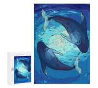 Puzzle 300 PCS The Two Whales Art Puzzles pour Adultes, Jouet, Décoration Murale, Difficile, Difficile, Cadeaux Uniques pour Anniversaire Et Noël 300 PCS