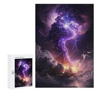 Puzzle 300 PCS Thunderstorm with Lightning Strikes Puzzles pour Adultes - Cadeau d'anniversaire - Jeu Difficile Et Stimulant - Cadeaux