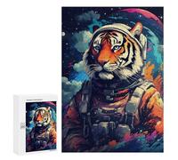 Puzzle 300 PCS Tiger Astronaut in Space-1 Puzzles pour Adolescents - Anti-Stress - Défi Éducatif - Idée Cadeau Et Anniversaire Unique 300 PCS