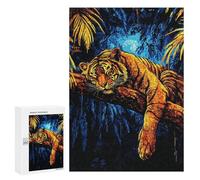 Puzzle 300 PCS Tiger in Amazon Rainforest-2 Puzzle pour Adolescents Améliorez Votre Mémoire Entraînez Votre Cerveau Et Vos Mains Jouets Addictifs pour Cultiver La Patience 300 PCS