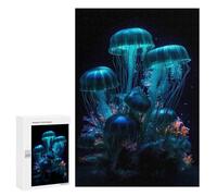 Puzzle 300 PCS Water Jellyfish Neon Puzzles pour Adultes, Jouet, Décoration Murale, Difficile, Difficile, Cadeaux Uniques pour Anniversaire Et Noël 300 PCS