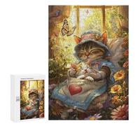 Puzzle 300 PCS Whiskered Dreams A Cozy Cat Nap Puzzles pour Adolescents - Anti-Stress - Défi Éducatif - Idée Cadeau Et Anniversaire Unique 300 PCS