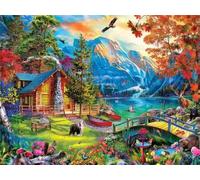 Puzzle 300 pièces,38x26 cm Puzzles pour Adultes,Jeux éducatif Puzzles Classiques Défi Jouets Cadeaux pour Puzzle de Décoration Familiale - Paysage Campagne Chalet Animaux