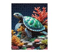 Puzzle 300 Pieces Adultes Animal Tortue Corail 38x26 cm Jeux de Réflexion Éducatifs, Concentration et Amusants à Découvrir Activité Familiale Parfaite Puzzle Adulte 300 Pièces