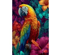 Puzzle 300 Pièces Adultes Animaux Perroquet Fleurs, Défis Amusants Parfait pour la Détente Créativité, Puzzle 300 Pieces 40 x 28 cm
