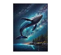 Puzzle 300 Pieces Adultes Baleine Ciel Étoilé, Défis Amusants Détente Créativité Puzzle Impossible, Puzzles pour Adultes 300 Pièces 38 x 26 cm