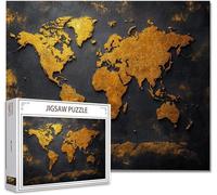 Puzzle 300 Pieces Adultes Carte du Monde Jigsaw Puzzle Bois Classiques Impossible éDucatif Jigsaw Exerce MéMoire L'Intuition avec Affiche Incluse BoîTe Compacte Peut Cadeau pour Domicile DéCorer C-1