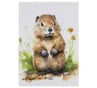 Puzzle 300 Pièces Adultes, Castor Puzzles pour Enfants, en Bois Cadeaux, Jeu Familial Amusant 42×30cm