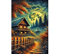 Puzzle 300 Pièces Adultes, Chalet Jungle Lunaire, 40x28 cm Jeux Educatifs Favorisant la Concentration Jeu de Création et Logique Cadeau Garcon et Fille, Puzzle 300 Pieces