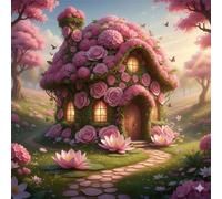 Puzzle 300 Pièces Adultes Chambre aux Fleurs Roses, Puzzle Adulte 300 Pieces, Relax Puzzles Jeux, Bricolage Puzzles Classiques pour Décoration Maison Cadeaux 35x35cm/14x14inch