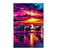 Puzzle 300 Pieces Adultes Cheval Animal Crépuscule, Défis Amusants Détente Créativité Puzzle Impossible, Puzzles pour Adultes 300 Pièces 38 x 26 cm