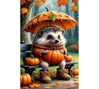 Puzzle 300 Pièces Adultes Citrouille Hérisson Parapluie, Défis Amusants Parfait pour la Détente Créativité, Puzzle 300 Pieces 40 x 28 cm