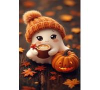 Puzzle 300 Pièces Adultes, Citrouilles Fantômes Mignonnes, 40x28 cm Jeux Educatifs Favorisant la Concentration Jeu de Création et Logique Cadeau Garcon et Fille, Puzzle 300 Pieces