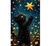 Puzzle 300 Pièces Adultes Étoilé Animal Chat 40x28 cm Difficile et Stimulant, Parfait pour Les Amateurs de Puzzles, Cadeau Stimulant, Puzzle 300 Pieces