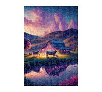 Puzzle 300 Pièces Adultes Ferme Animaux 40x28 cm Jeu Éducatif Jeu de Création et Logique Concentration, Cadeau Garcon et Fille, Puzzle Adulte 300 Pièces