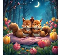 Puzzle 300 Pièces Adultes Fleurs D'Écureuil Lunaire 35x35 cm Puzzle pour Adultes, Ludique Défi Éducatif Jouets, Détente Jeu en Famille, Puzzles 300 Pieces, Home Decor