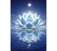 Puzzle 300 Pieces Adultes Lotus, 40x28cm Jigsaw Puzzles Classiques, Puzzle Adulte 300 pièces Nuit de Lune, Jeu Éducatif et Défi de Concentration, Idée Cadeau Anniversaire