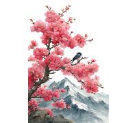 Puzzle 300 Pièces Adultes Oiseau Fleurs Montagne, Défis Amusants Parfait pour la Détente Créativité, Puzzle 300 Pieces 40 x 28 cm
