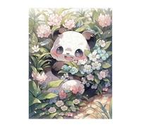 Puzzle 300 Pieces Adultes Panda Dessin Animé Fleur, Défis Amusants Détente Créativité Puzzle Impossible, Puzzles pour Adultes 300 Pièces 38 x 26 cm