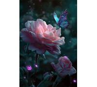 Puzzle 300 Pièces Adultes Papillon Fleurs Roses, Défis Amusants Parfait pour la Détente Créativité, Puzzle 300 Pieces 40 x 28 cm