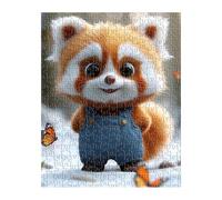 Puzzle 300 Pièces Adultes Papillon Panda Roux 40x28 cm Jeu Éducatif Jeu de Création et Logique Concentration, Cadeau Garcon et Fille, Puzzle Adulte 300 Pièces