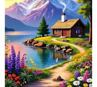 Puzzle 300 pièces Adultes Paysage de Chalet de cheminée, Puzzle Adulte 300 pièces, Un Puzzles Difficile, Jeu de Puzzles pour Toute la Famille, Décoration Murale Maison