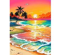 Puzzle 300 Pieces Adultes Plage panoramique du Coucher de Soleil, Puzzle pour Adulte 300 Pièces Jeu éducatif défi Jouet Activité Familiale Parfaite, Puzzles de Décoration Familiale