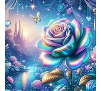 Puzzle 300 pièces Adultes Rose Bleu Château, Puzzle Adulte 300 pièces, Un Puzzles Difficile, Jeu de Puzzles pour Toute la Famille, Décoration Murale Maison