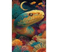 Puzzle 300 Pièces Adultes Serpent Fleur Lune, Défis Amusants Parfait pour la Détente Créativité, Puzzle 300 Pieces 40 x 28 cm
