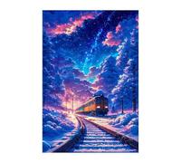 Puzzle 300 Pieces Adultes Train Étoilé, Défis Amusants Détente Créativité Puzzle Impossible, Puzzles pour Adultes 300 Pièces 38 x 26 cm
