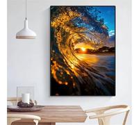 Puzzle 300 Pieces Adultes Vagues du Coucher de Soleil, Puzzle pour Adulte 300 Pièces Jeu éducatif défi Jouet Activité Familiale Parfaite, Puzzles de Décoration Familiale