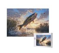 Puzzle 300 Pieces Animal Grand Puzzle Classiques en Bois pour Adultes, Jeux Amusants/Colorés/Impossible/Difficiles, Cadeau d'anniversaire de Festivals pour la Famille Amis Cadeaux, Poisson M-342