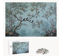 Puzzle 300 Pièces - Arbre & Oiseau - Puzzle en Bois Durable avec Lettres au Dos - Jeu sans Poussière avec Affiche - Modèle pour Collectionneurs et 14 Ans et Plus (40 x 28 cm) P3#434